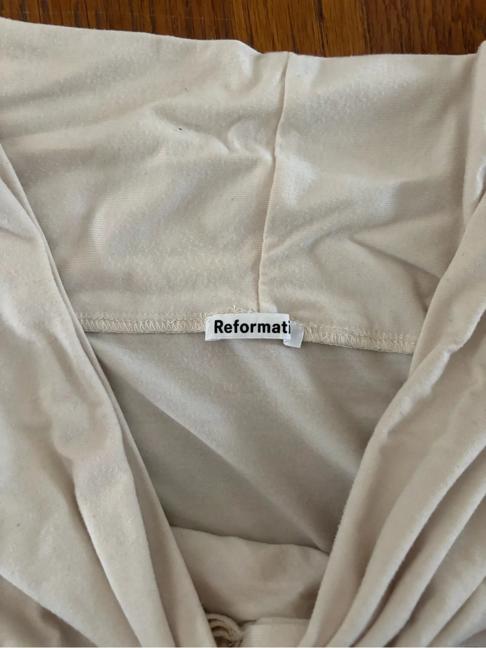 Reformation Twist-Knot Off-Shoulder Camisole in Light Cream - Picture 2 of 2